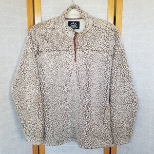 Men's Grizzly Sherpa 1/4 Zip Pullover Size Large Jacket Brown